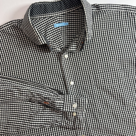 J. McLaughlin Other - J Mclaughlin Mens Size Large Black/White Check Button‎ Down Soft Cotton Shirt